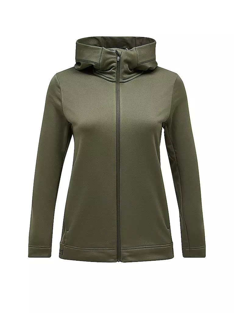 PEAK PERFORMANCE Damen Unterziehjacke Rider Tech Zip Hoodie olive